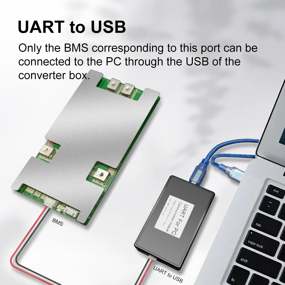 QUCC 60A 80A 100A 6S 8S 10S 16S Smart BMS automatyczne wyważanie 24V 36V 48V UART 485 Bluetooth Bms dla 3.2V Lifepo4 bateria litowo-jonowa 3.7V