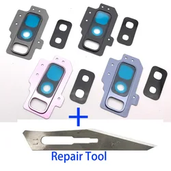 4 Color For Samsung S9 S9+ S9 Plus Rear Back Camera Glass Lens With Frame Holder Repair Parts Tool