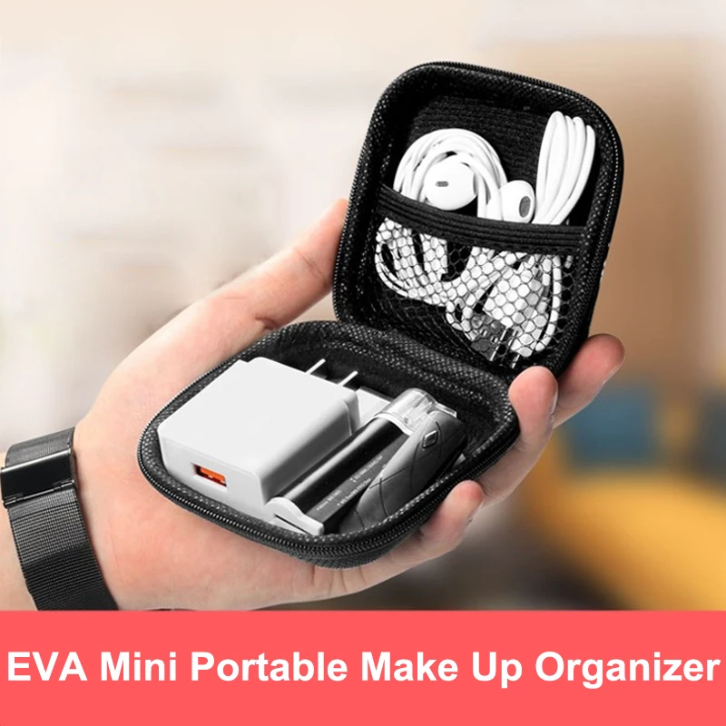 EVA Mini Portable Makeup Brush Travel Case Cosmetic Bag Organizer for Men Women Beauty Tools Mesh Kit Pouch Storage Accessories