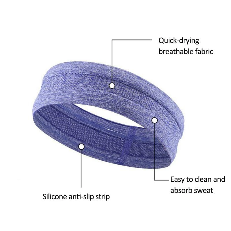 Breathable Yoga Hair Ribbon Sweatband Gym Fitness Sports Headbands Footaball Yoga Socer Running Hair Elastic Band For Women Men