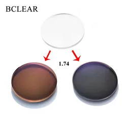 1.74 High Index Thin Aspheric Photochromic Sun Lenses Photo Gray Brown Myopia Prescription Sunglass Lens Single Vision