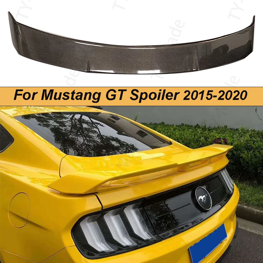 Car styling Carbon Fiber/FRP Unpainted Black Rear Trunk Spoiler Boot Lip Wing For Mustang Coupe GT350 Spoiler 2015 - 2020 2021