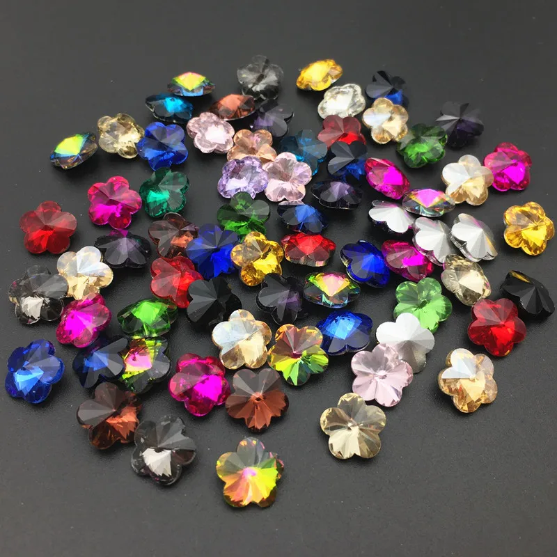 22pcs plum flower shape Crystal Fancy Stones Pointed back Glass rhinestones For diy Jewelry Making Garment