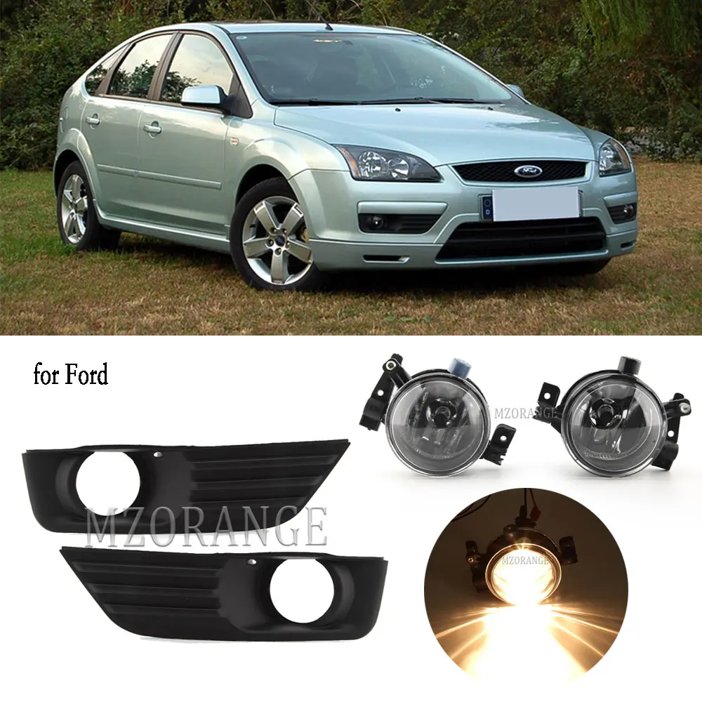 

Fog Lamp Assembly Fog Lights for Ford Focus MK2 2004-2010 Fog Light Covers Frame Grill Headlight Wire Switch Kit Car Accessories