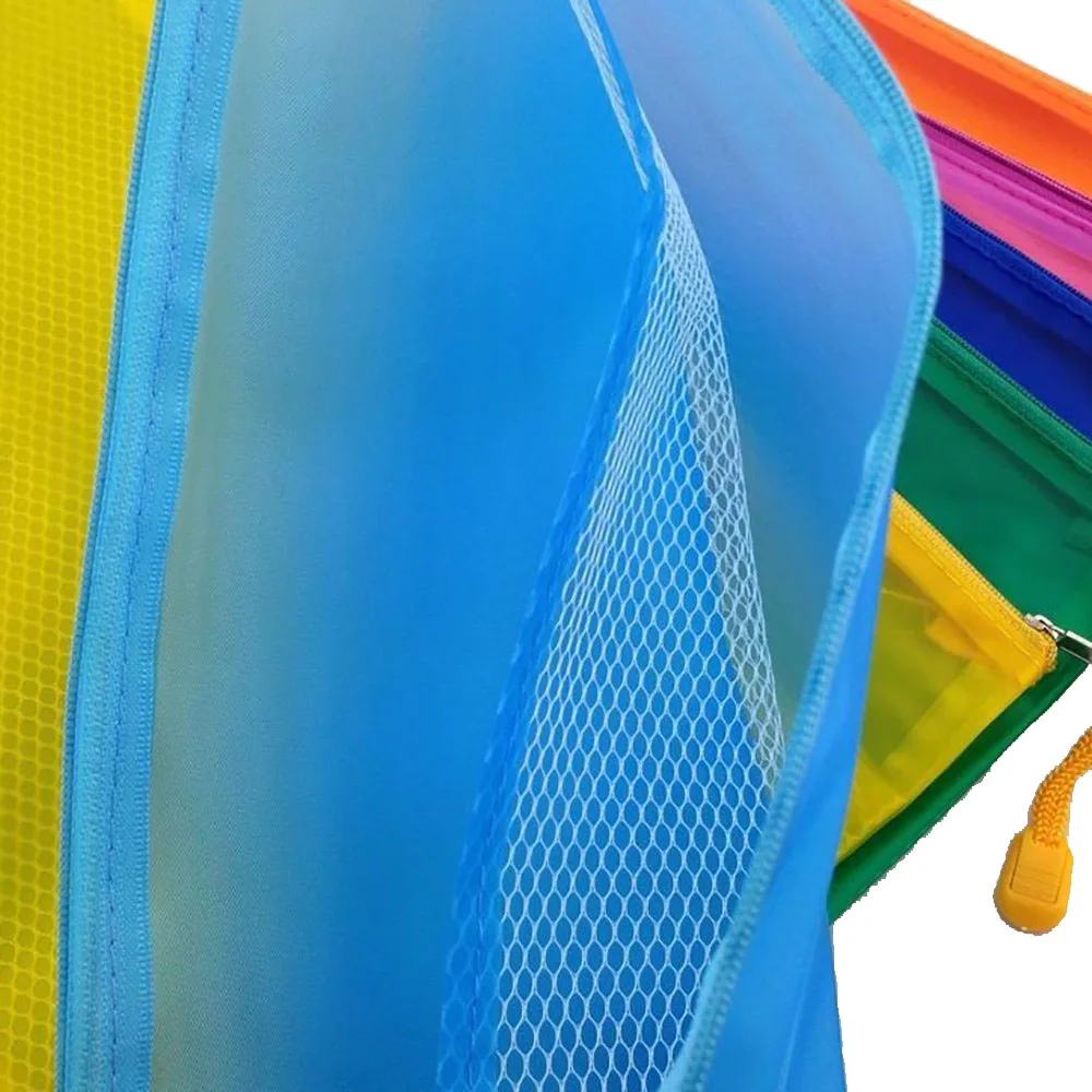 A6 Size Zipper File Bags Waterproof Mesh File Folders Waterproof Double Layer Storage Bags, Document Pouch For Office School