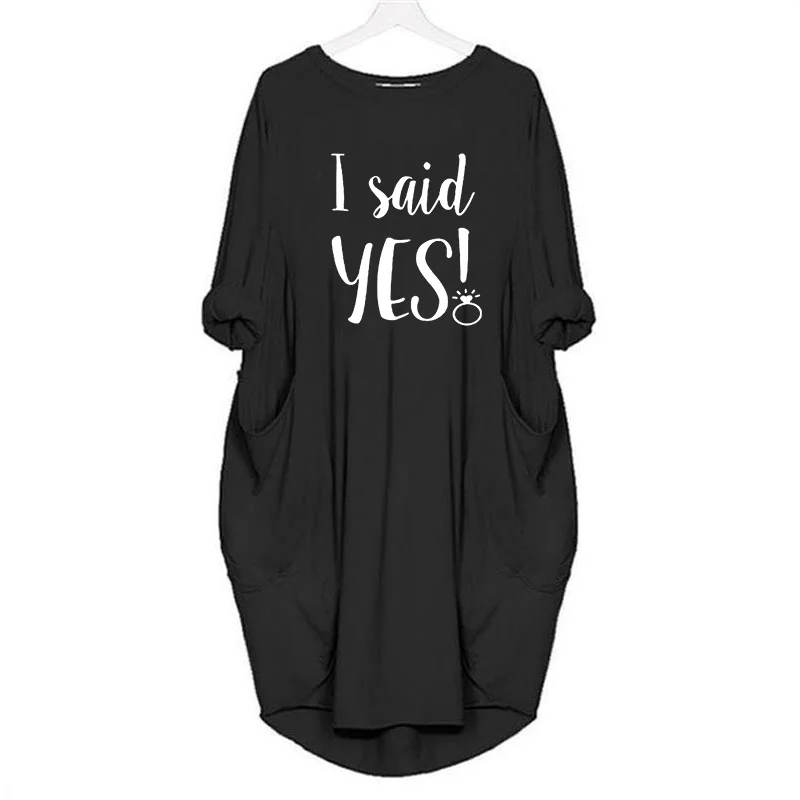 Robe irrégulière à manches longues pour femmes, t-shirt de fête de mariage avec Slogan drôle imprimé, livraison directe