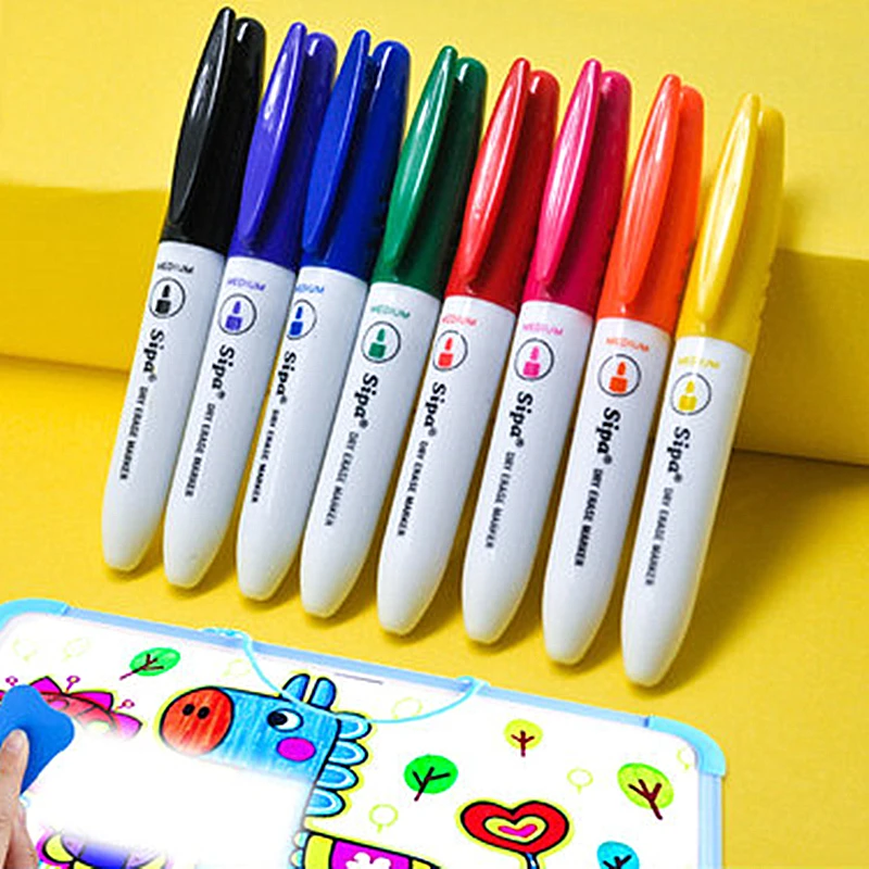 

8Pcs 12pcs/batch Color Whiteboard Pen, Erasable for Children, Non-toxic Painting Pen, Easy To Erase Marker Pen, School Supplies