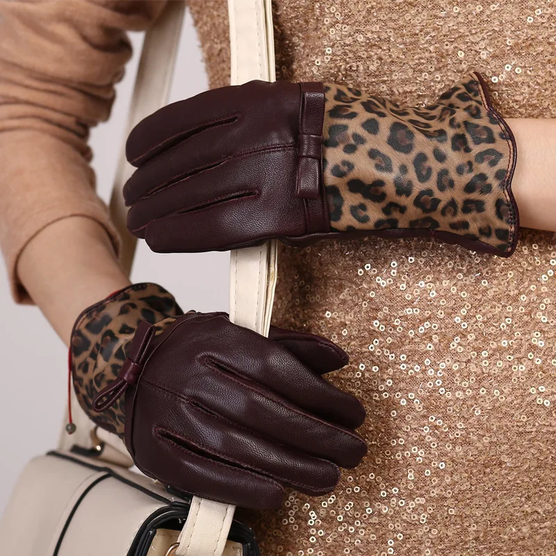 Sheepskin Leather Gloves for Women, Plus Velvet, Thickening, Quality, New, Autumn and Winter, S2806