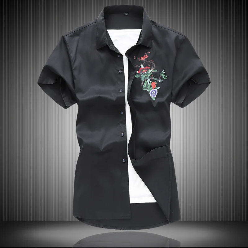 

2021 summer Men's clothing fashion Shirts short Sleeve Casual Shirt,Mens slim fit Shirt Men size M-5XL