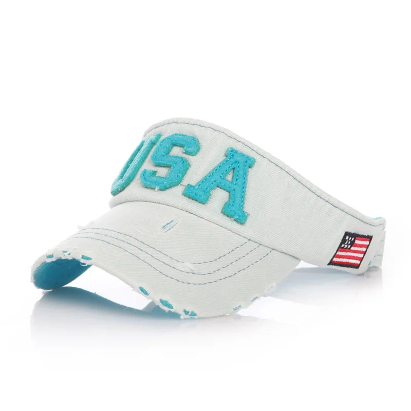 Children Cowboy Hat Letter USA Summer Demin Beach Visor Cap Kid Bucket Panama Hat Breathable Baseball Hat