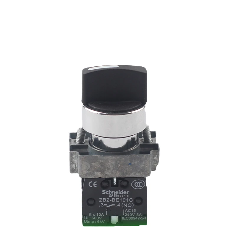 Second Gear Self-reset Knob Switch XB2BD41 Two-position Selector Switch 22mm Handle Switch Reset Type Plastic Ce Short Handle