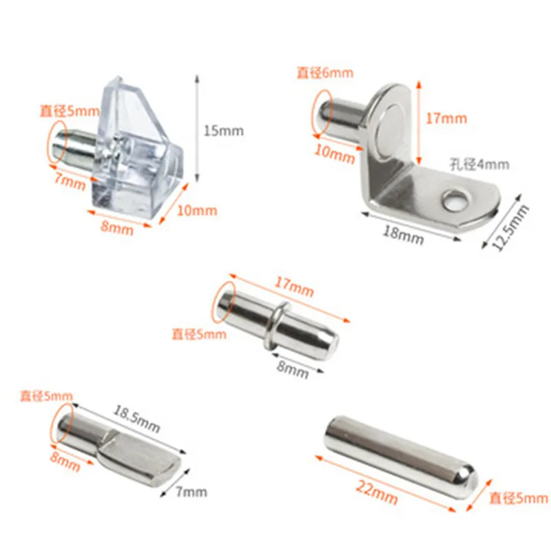 60-Pack Shelf Bracket Pegs – 5x16mm Heavy Duty Nickel-Plated Support Pins For Bookshelves, Cabinets, And Wardrobes