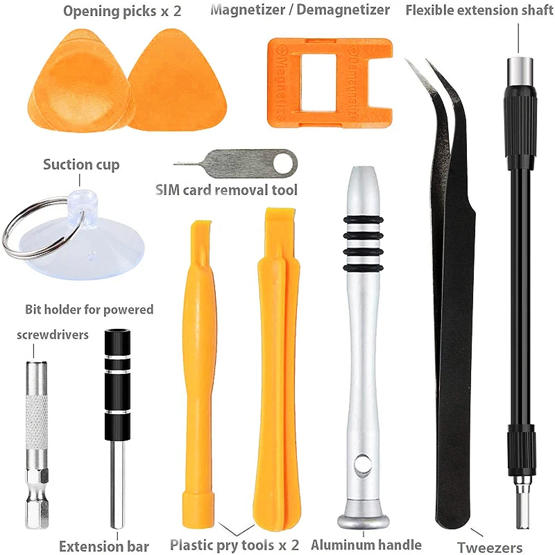 HTOC Screwdriver Set 110 in 1 Professional Magnetic Multi-function Repair Tool Kit Compatible With Cell Phone Watch PC Laptop