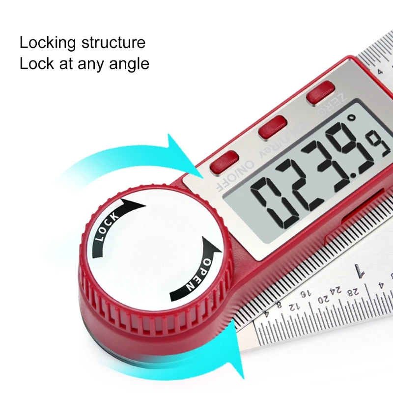 0-200mm 0-300mm 0-500mm 0-7/11/19\'\' Digital Meter Angle Inclinometer Angle Digital Ruler Electron Goniometer Protractor Angle fi