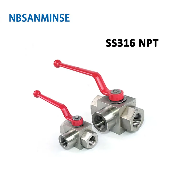 KHB3K  NPT G 1/4 3/8 1/2 3/4 Stainless Steel SS316 High Pressure Ball Valve 31.5MPa NBSANMINSE