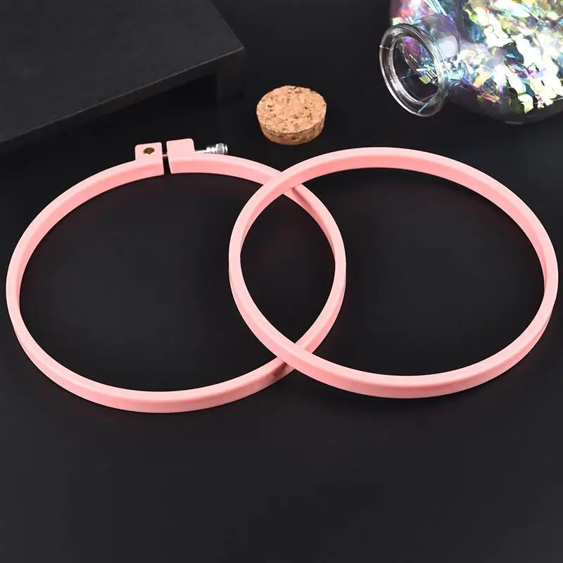 Sewing Tool Round Bamboo Plastic Embroidery Hoops Frame Set Plastic Embroidery Hoop Ring For DIY Cross Stitch Needle Craft Tool