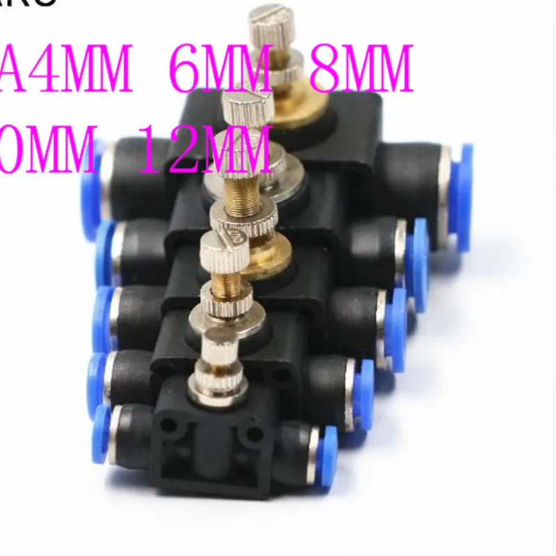 throttle valve SA 4-12mm Air Flow Speed Control Valve Tube Water Hose Pneumatic Push In Fittings