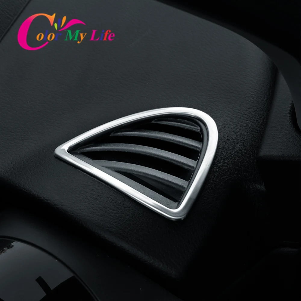 แผ่นปิดช่องแอร์รถยนต์ทำจากสแตนเลสสตีล2ชิ้น/เซ็ตสำหรับ Nissan Kicks 2017 - 2022 LHD อุปกรณ์ตกแต่งภายใน