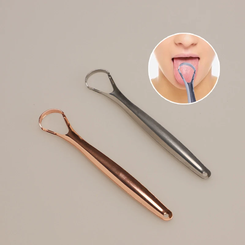 Y-kelin Tongue Scraper Metal  Brush for Oral Care Keep Your Mouth Healthy and Clean Getting Rid of Bad Breath offer dropshipping