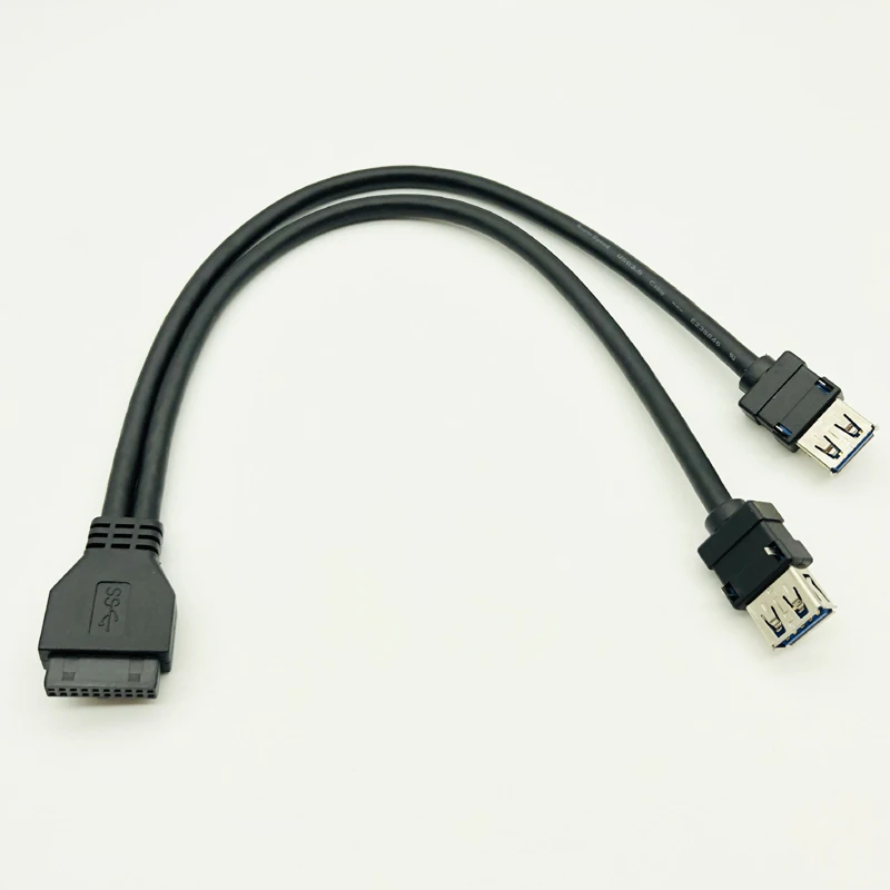 USB-разъем USB3.0 для ПК, передняя панель, usb-хаб, USB 3,0, 20 контактов, двойной порт USB3, адаптер, фиксированная ножка для крепления на панели «сделай сам»