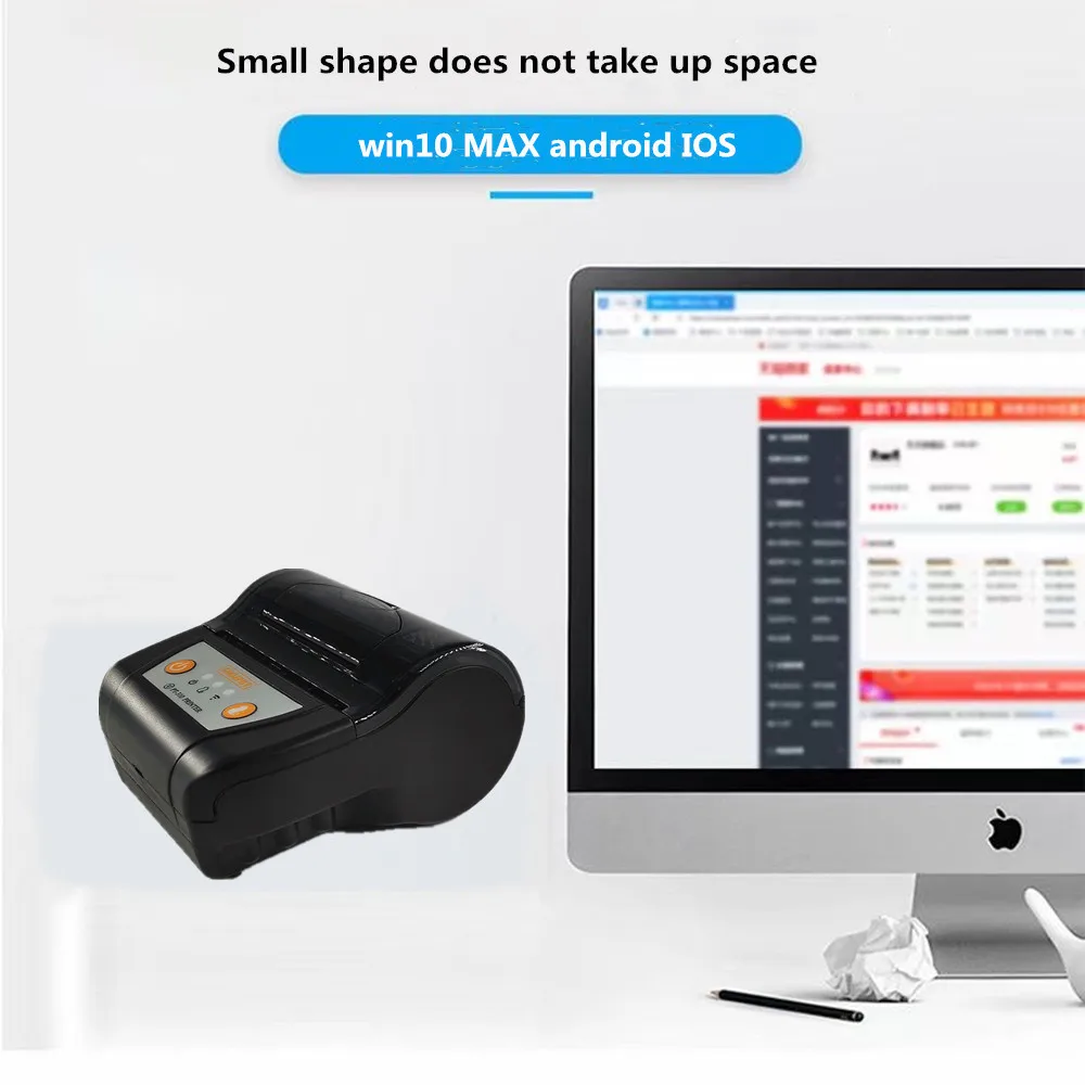 GOOJPRT 80mm Thermal Receipt Printer ESC/POS Command Compatible with Phone and Computer Wilress Bluetooth Thermal Printer