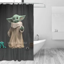 The New Disney Cartoon Baby Yoda Shower Curtains The Avengers Spiderman Waterproof Bathroom Bath Curtain With Hooks