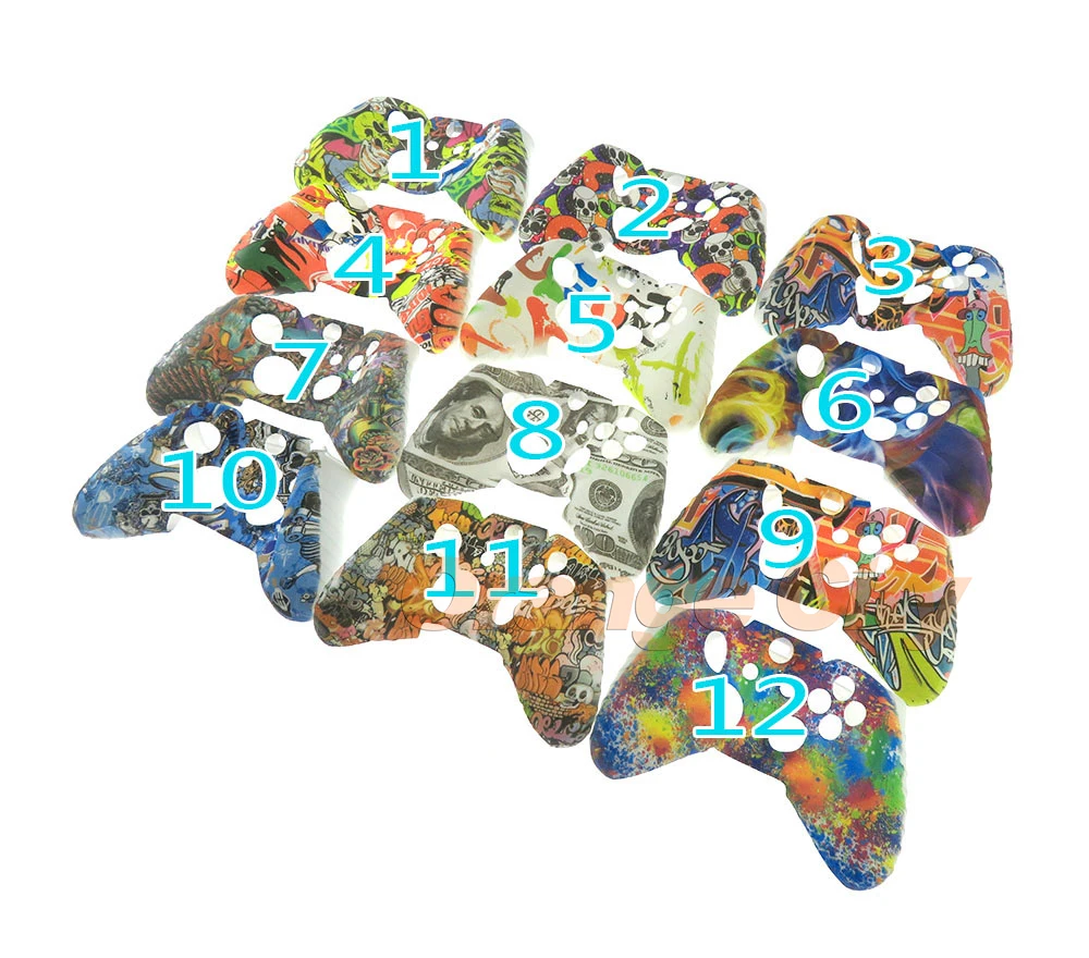 20pcs Silicone Protective Skin Case Water Transfer Printing Protective Skin Camouflage cover case for XBox One X S Controller