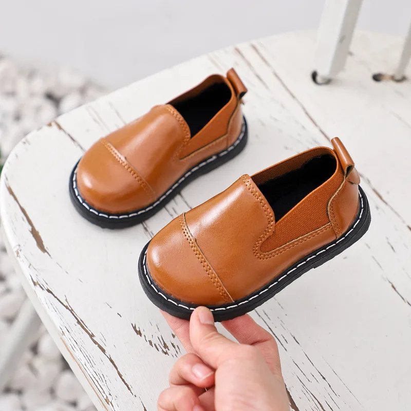 Spring Autumn New Baby Girls Shoes Soft Bottom Little Boys Leather Shoes Kids Chaussure Fille Black Yellow Wine Red 1 2 3 4 5 6T