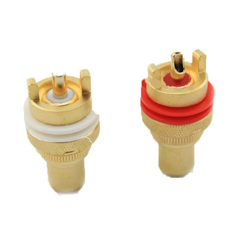 RCA Socket Brand New Upgraded Phosphor Copper Core High-end Sand Gold-plated Power Amplifier Chassis RCA Socket A Pair