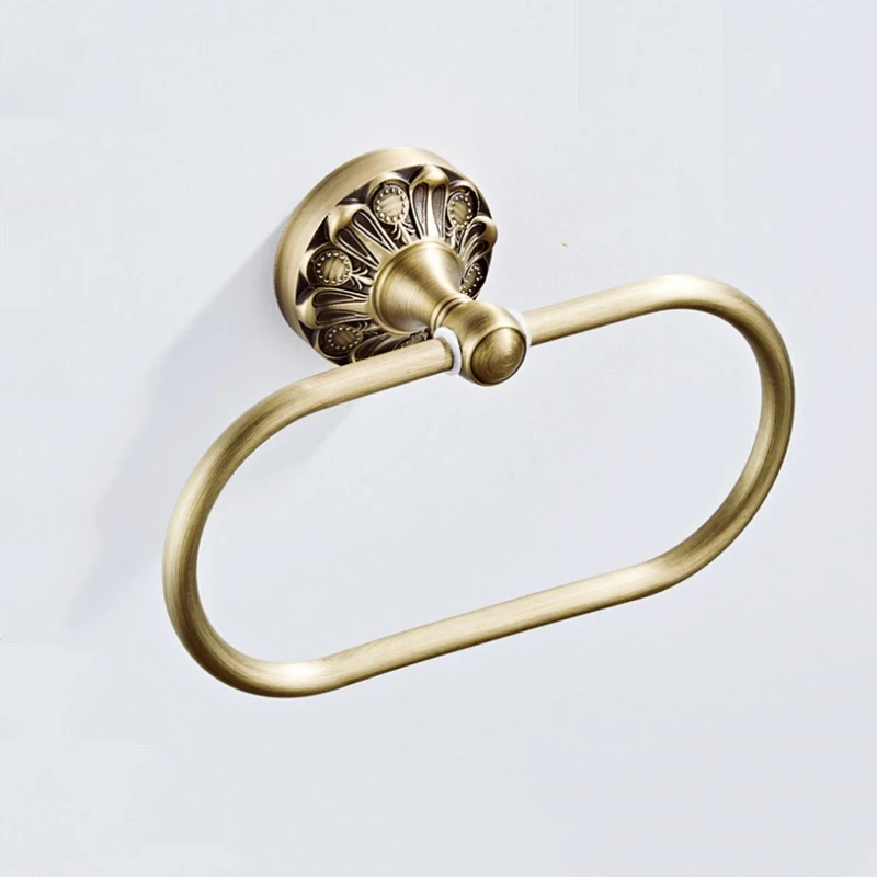 Antyczny okrągły wieszak na ręcznik Vintage Brass Luxury Bronze łazienka z wanną wieszaki na ręczniki wieszak na ręczniki wieszak na akcesoria do kąpieli w kuchni