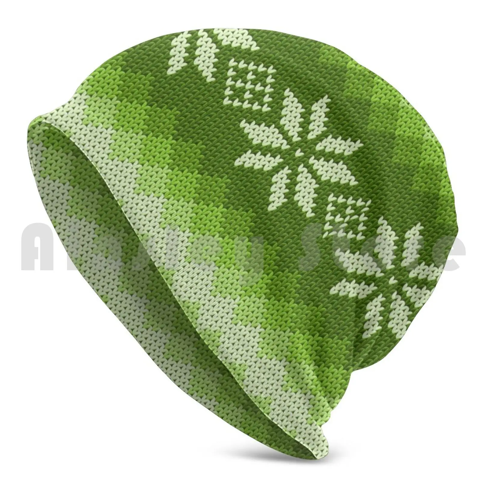 Pattern Norway Sweden Knitted Knitted Green Beanie Hedging Cap DIY Print Cushion Template Pattern Norwegian Knitted Knit