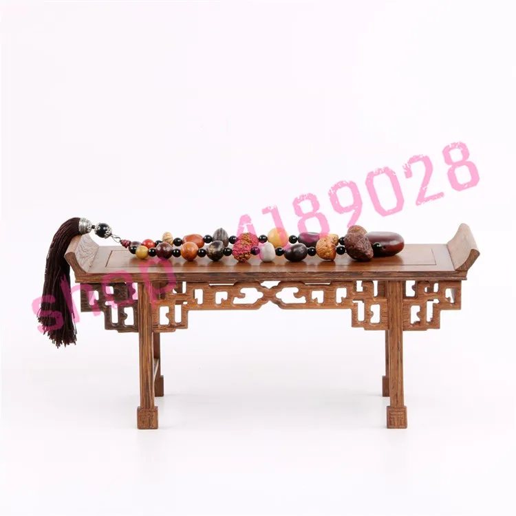 

Natural chicken wing wood, solid wood base, mini furniture small a long narrow table, ornament pendulum rack. style 2#