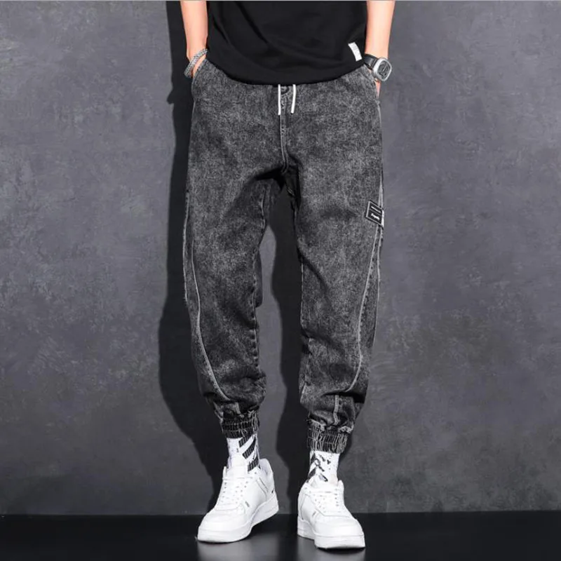 New Streetwear Hip Hop Cargo 2022 Pants Mens Jeans Elastic Waist Harem Pants Men Joggers Jeans Autumn and Spring Men Trousers