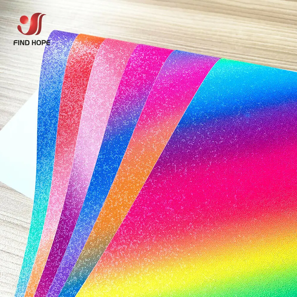 Sparkle Multicolor Rainbow Permanent Vinyl Sheet Selfadhesive Craft Sign Making Waterproof Sticker Cup/Glass Decal Xmas Card DIY