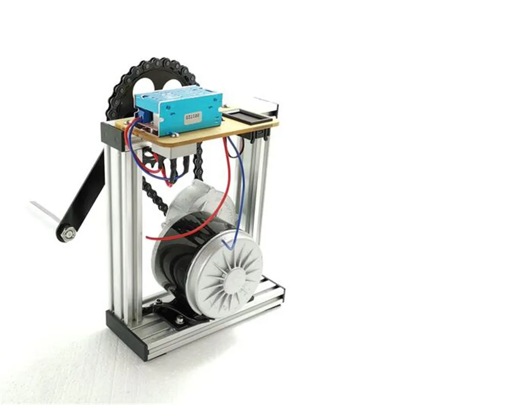 Generador de manivela manual, 100W, 12V 24V, estructura de aleación de aluminio, puente rectificador de voltímetro, equipo de enseñanza