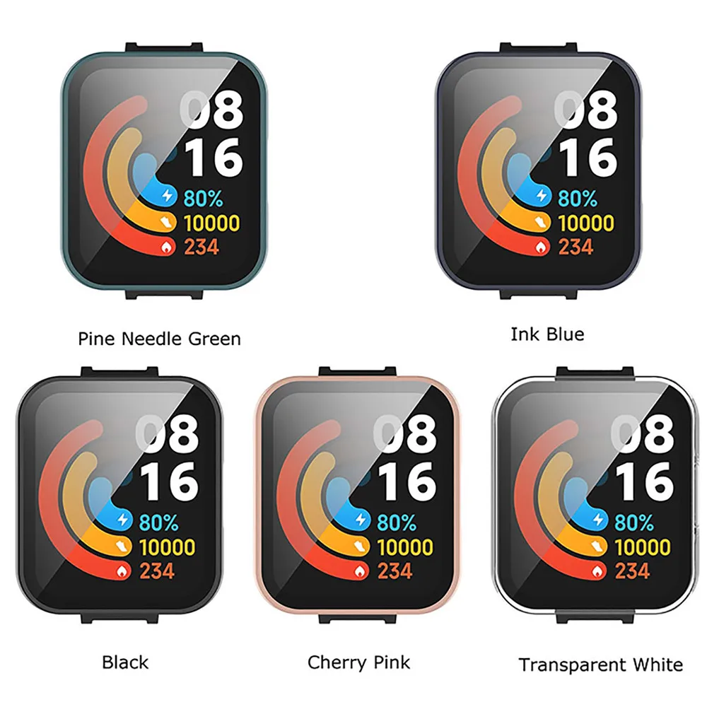 Funda protectora de reloj, carcasa de película de vidrio templado de PC integrada, piezas para Redmi Watch2