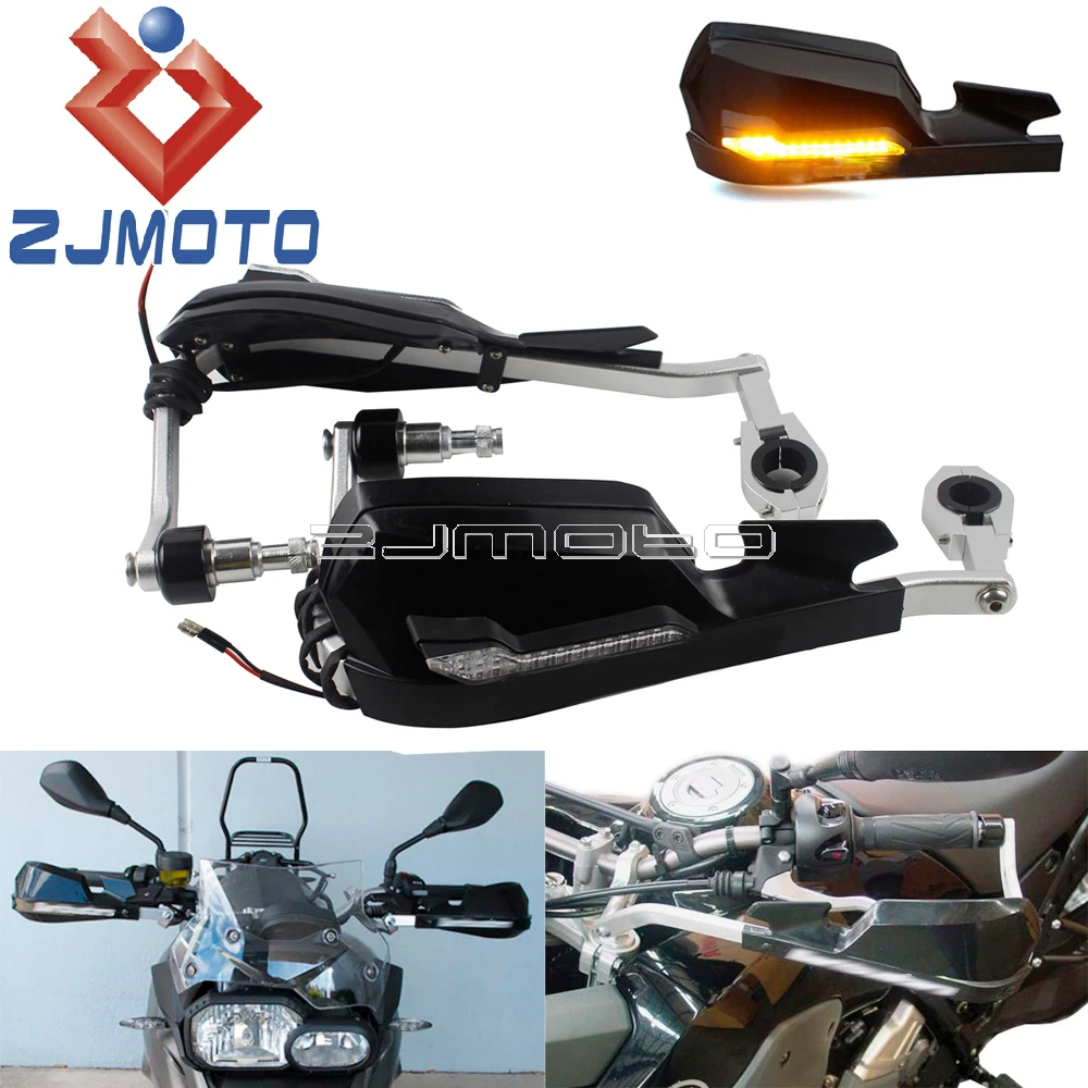 

Motorcycle 7/8" Handlebar LED Handguards 22mm Bar Turn Signals Handguard Hand Guards For Honda Yamaha Suzuki BMW R1200 F800