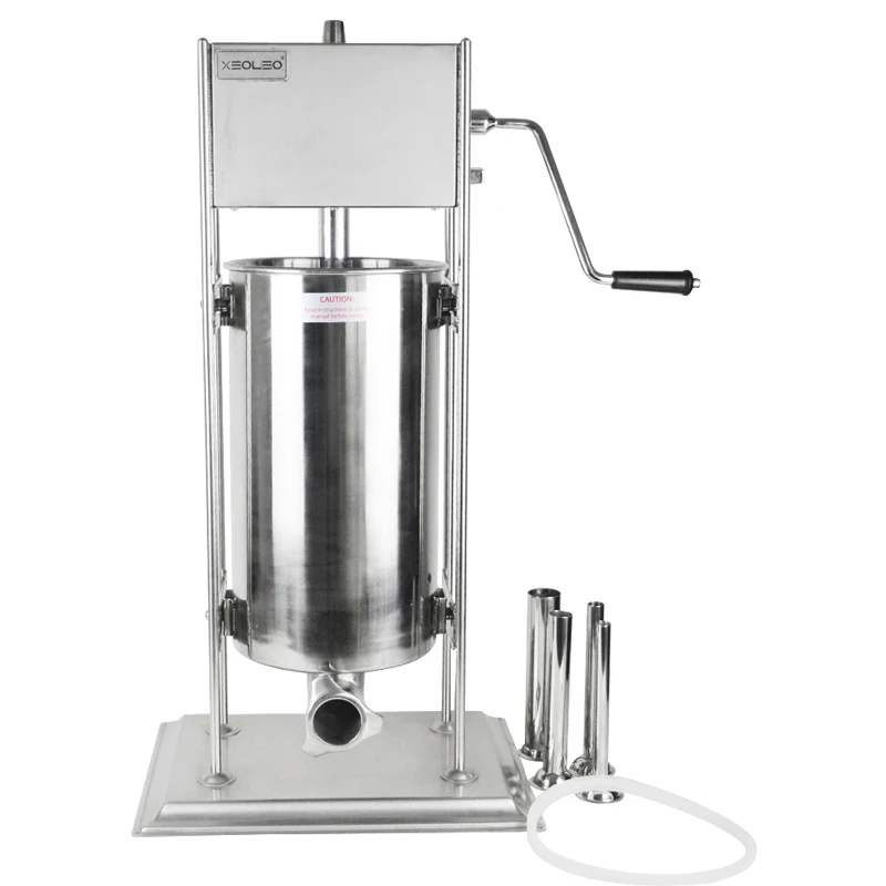 XEOLEO 10 л ручная насадка для колбас из нержавеющей стали, вертикальная машина для изготовления колбас, 5 наполнительных ворон для рекламы