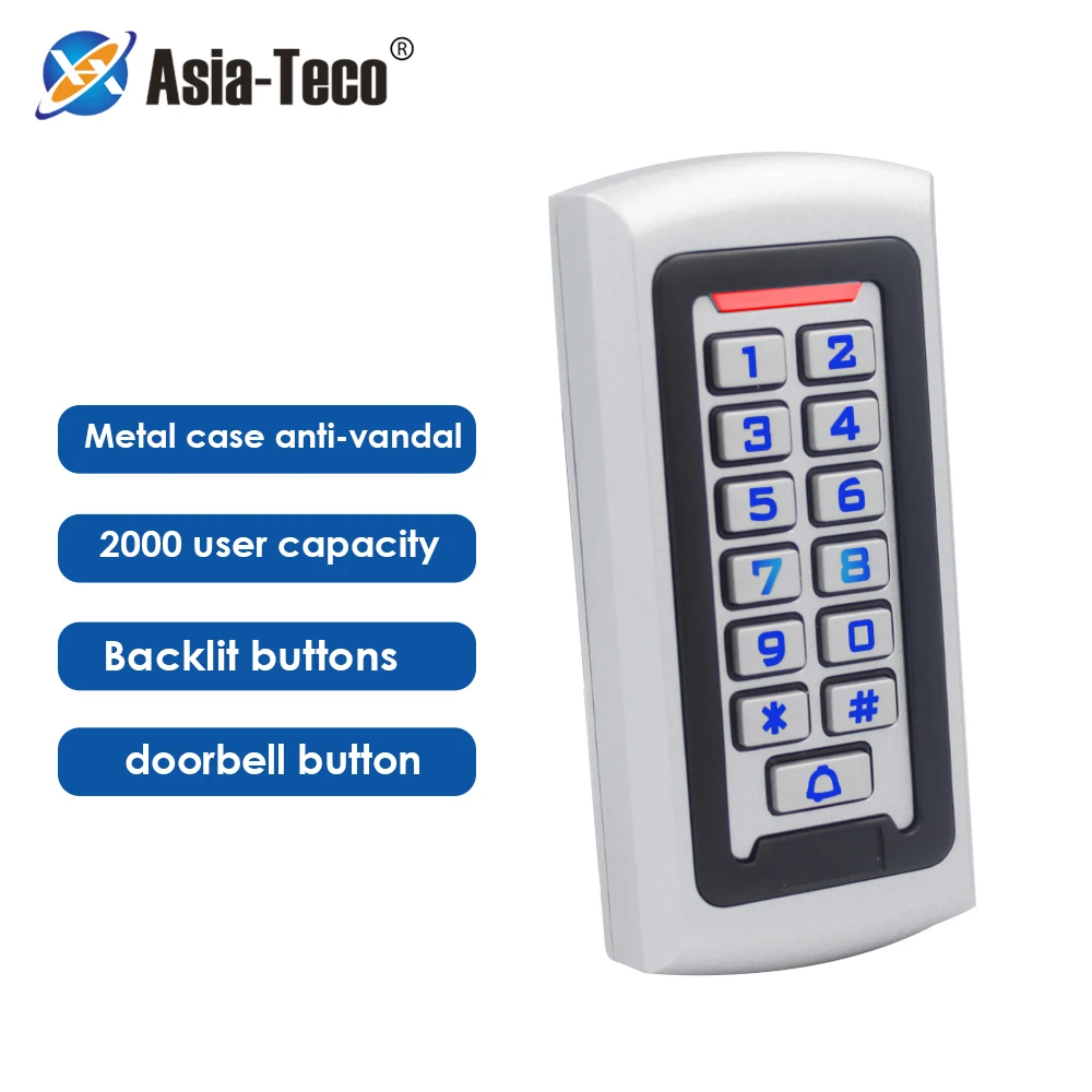 

2000 User Backlight 125Khz RFID Standalone Access Controller Proximity Card Keypad Access Control Reader Wiegand 26 Input Output