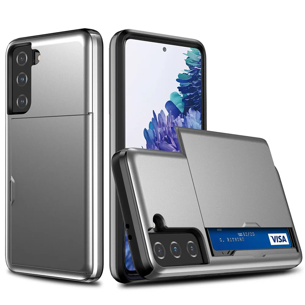 Case For Samsung Galaxy S21 S22 S20 FE S10 S9 Plus Case Armor Slide Card Slots Cover For Samsung Note 20 Ultra 10 9 8 S10E Funda