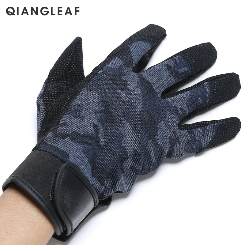 QIANGLEAF Tactical Pu Work Gloves Anti-Slip Hunting Camping Cycling Camouflage Outdoor Sport Fishing Safety Cycling Glove 2500MC