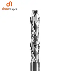 DREANIQUE Two Flutes Compression Milling Cutter with chip breaker up&down carbide Router Bit 6,8mm Wood Engraving end mill