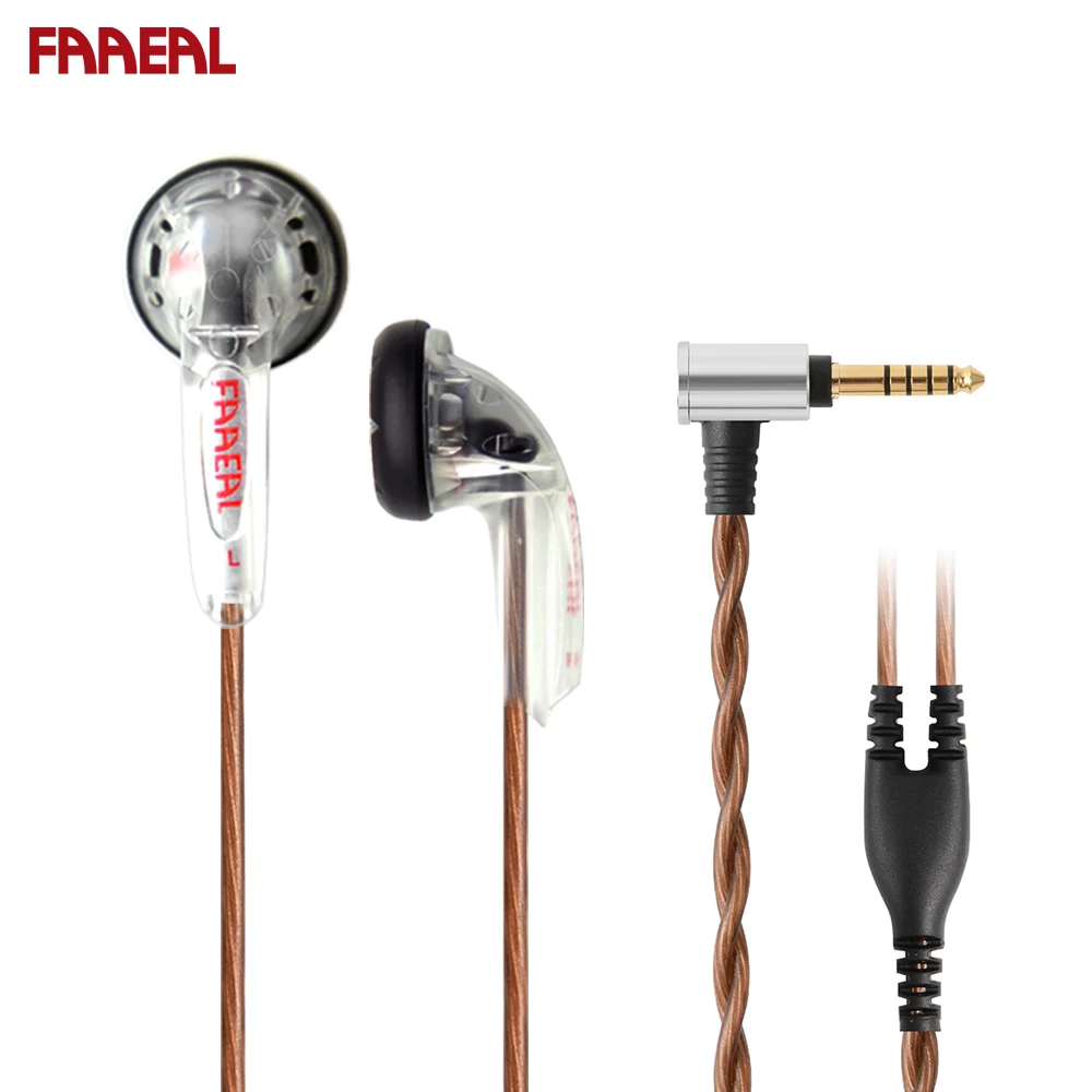 FAAEAL Snow-lotus 64ohms 4.4MM 2.5MM Balanced Edition Earbuds 3.5MM Wired Hifi Earphones For MP3 Player Amplifier TRRS Version