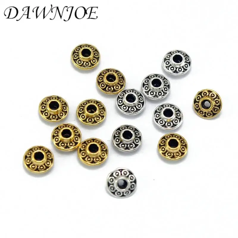 50 pcs 6mm Vintage UFO Emboss Spacer Beads DIY Making Charming Bracelets Bead Spacer Separated Beads Jewelry Accessories