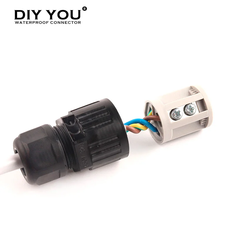 IP68 Electrical Waterproof Connector Wire Cable 2/3/5 Pin Outdoor Plug Straight Quick Push in Terminal block Conductor Connector