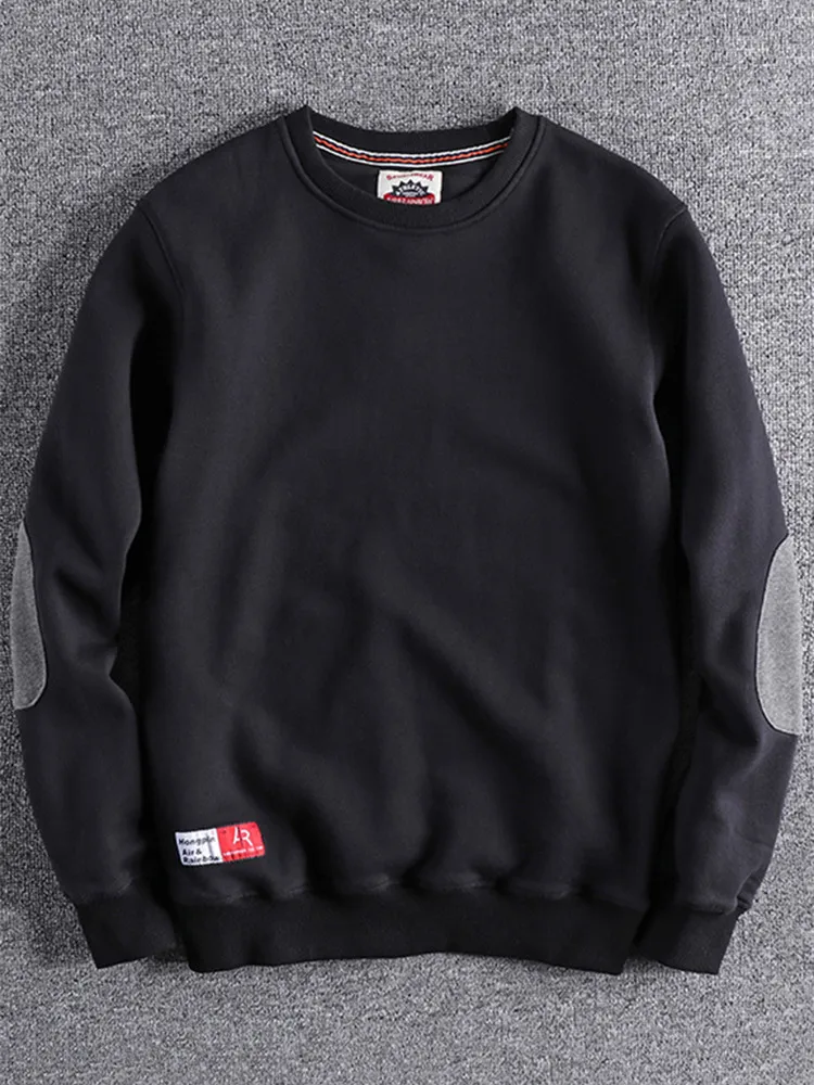 Autumn Winter New Japanese Retro Thickened Velvet Hoodies Men\'s Fashion Pure Cotton Washed Old Loose Pullover Casual Sportwear