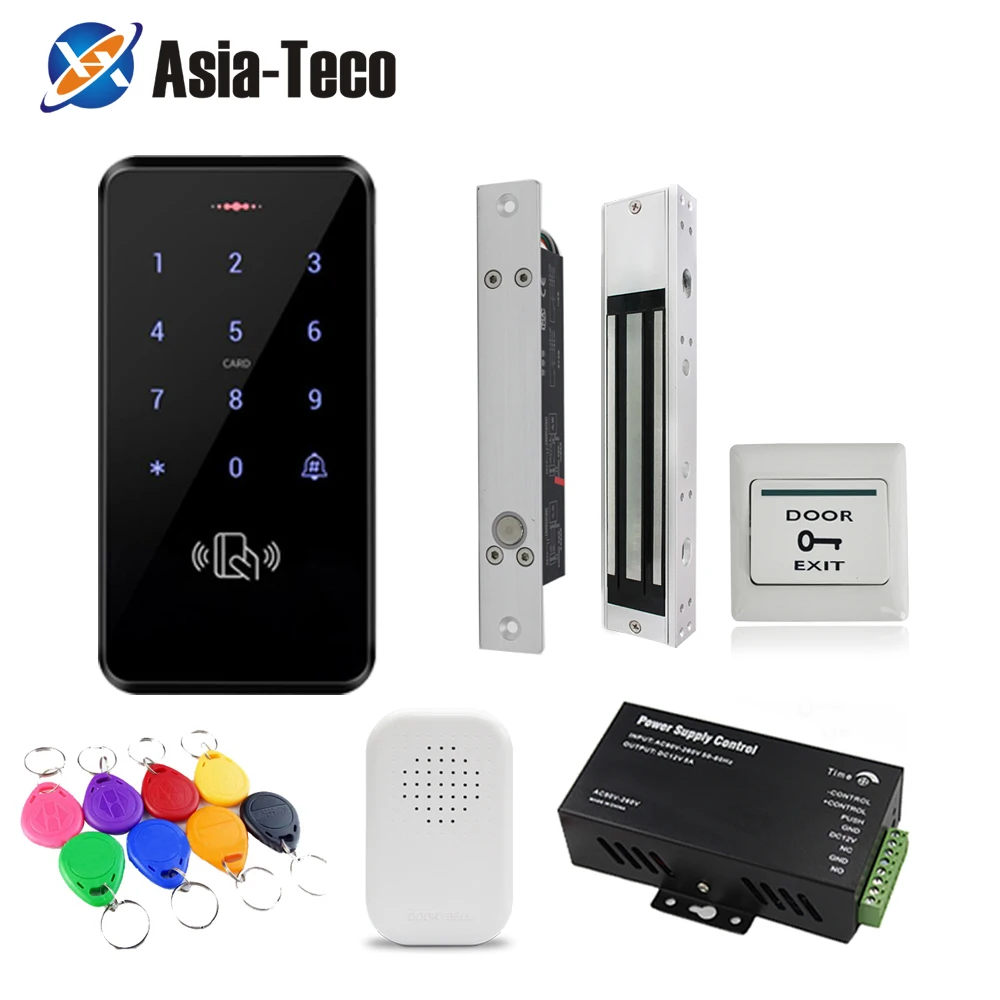 

RFID Door Access Control System Access Control touch Keypad Electric Magnetic Strike Lock Waterproof Support Wiegand with Power