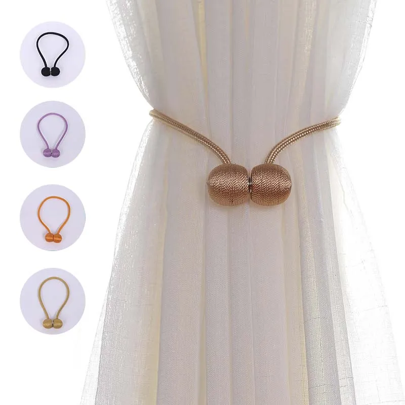 25 Color Curtain Tiebacks Clips Tie Metal Magnetic Pearl Ball Curtain Accessories Curtain Magnetic Button Strap Holdbacks Buckle