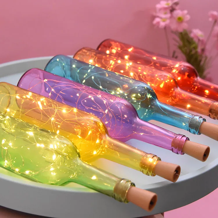 2M 20 LEDs Wine Bottle Lights With Cork Shape Copper Wire Flexible Fairy String Lights for Wedding Party Christmas Decoration