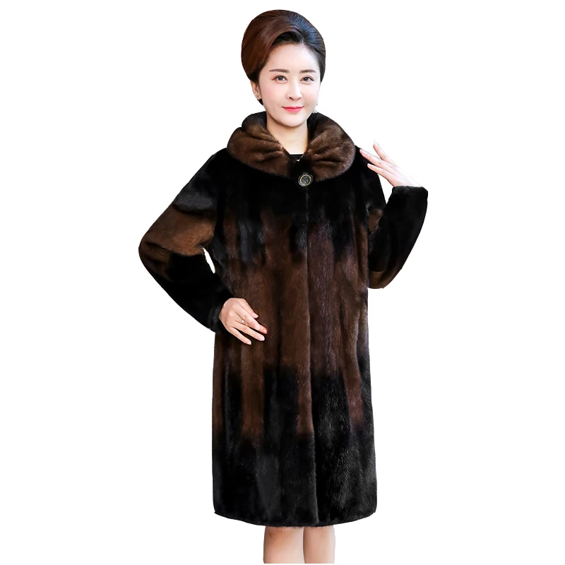 Fur Parker Jacket Woman 2022 Real Hair Mink Fleece Overcoat Winter Chic Outwear Female Warm Loose Thinner Mink coat Female